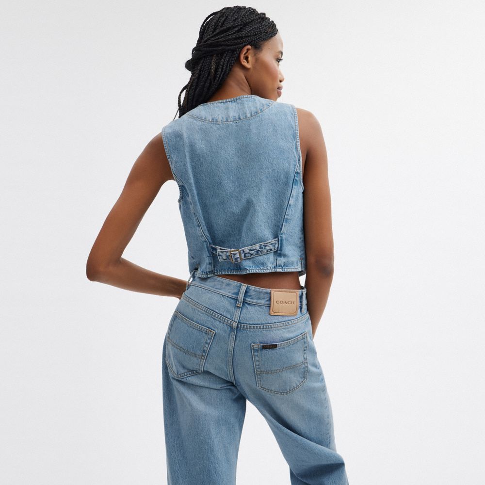 Blue Coach Denim In Organic Cotton Women Tops | SG_CH90442