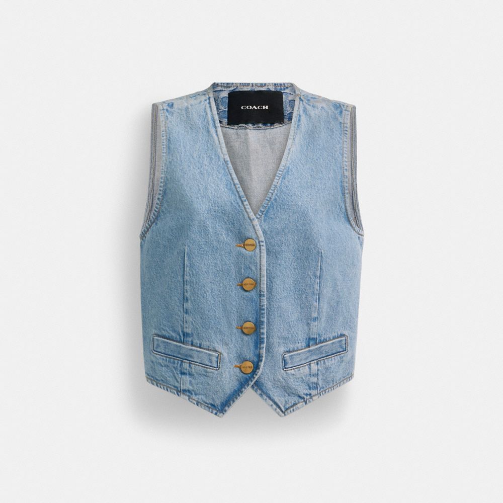 Blue Coach Denim In Organic Cotton Women Tops | SG_CH90442