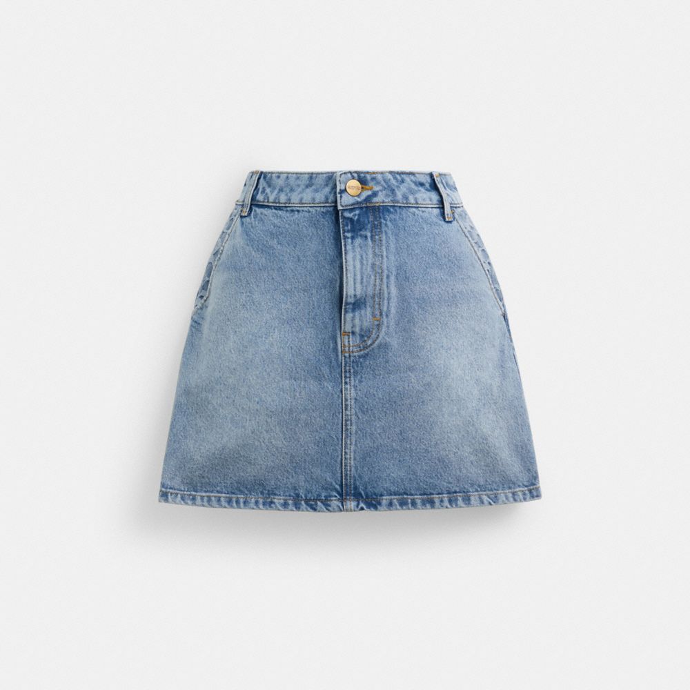 Blue Coach Denim Women Skirt | SG_CH17880