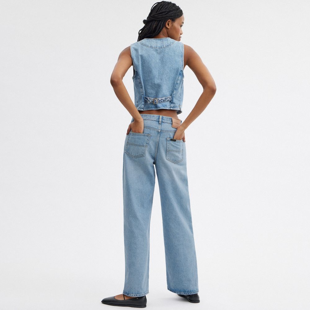 Blue Coach Loose Fit Women Jeans | SG_CH63777