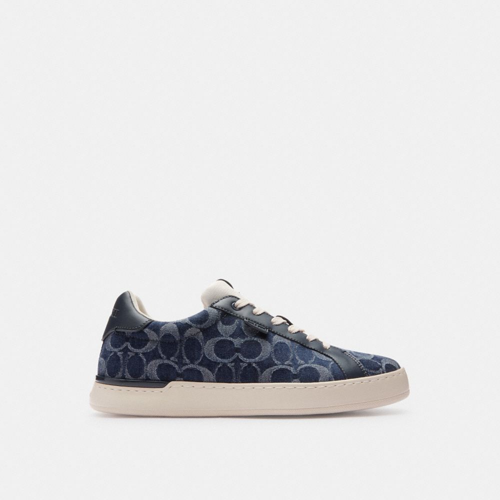 Blue Coach Lowline Low Top In Signature Denim Denim Men Sneakers | SG_CH47214