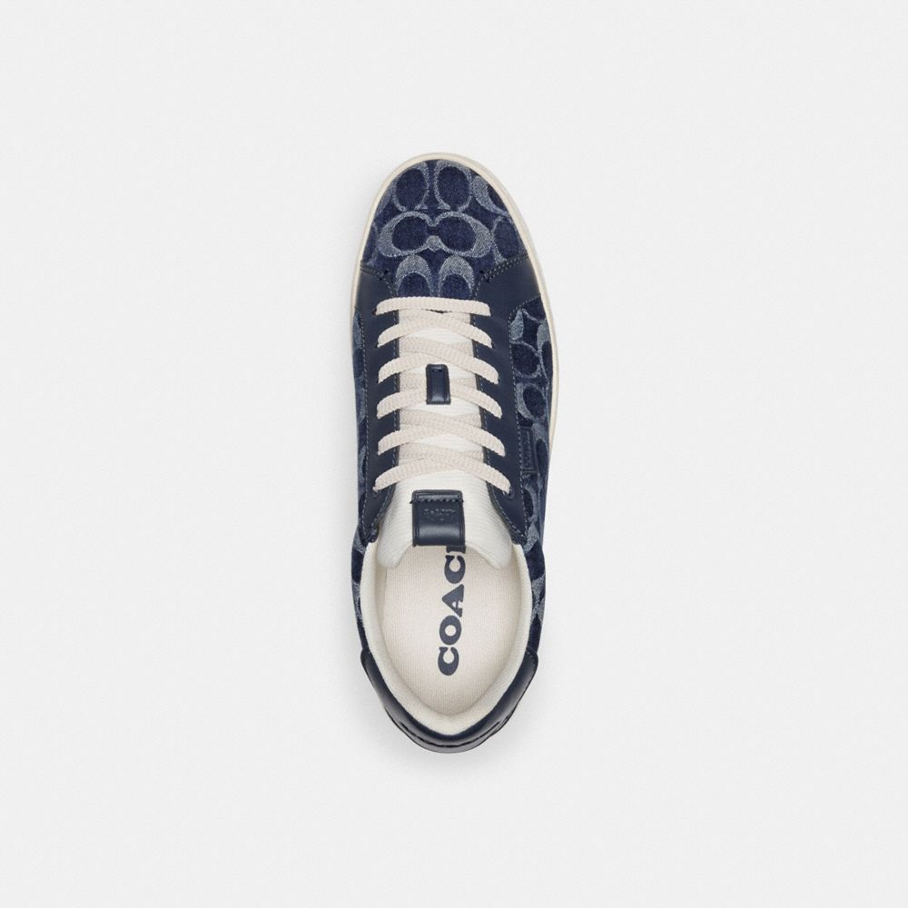 Blue Coach Lowline Low Top In Signature Denim Denim Men Sneakers | SG_CH47214