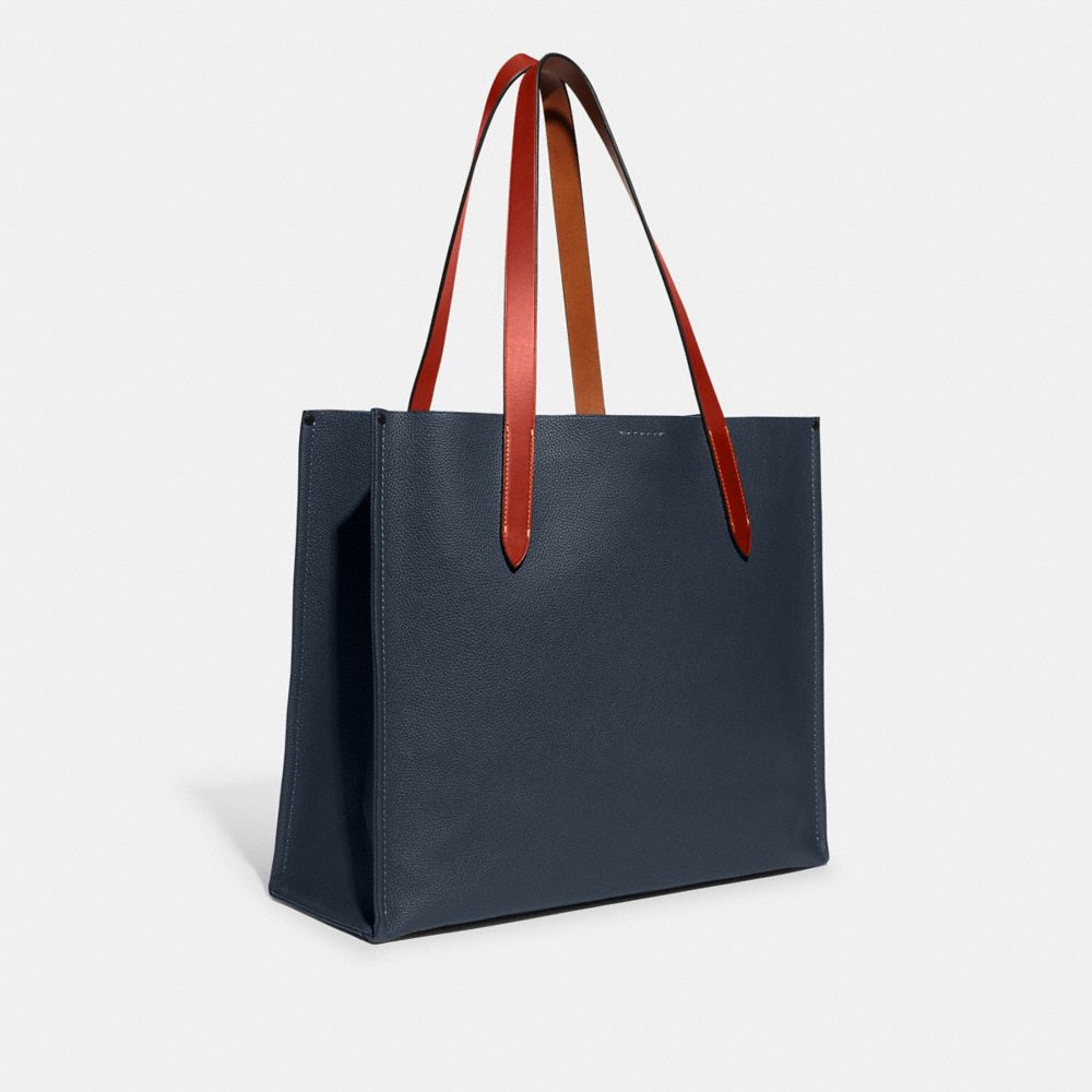 Blue Coach Relay Polished Pebble Leather Men Tote Bag | SG_CH36963