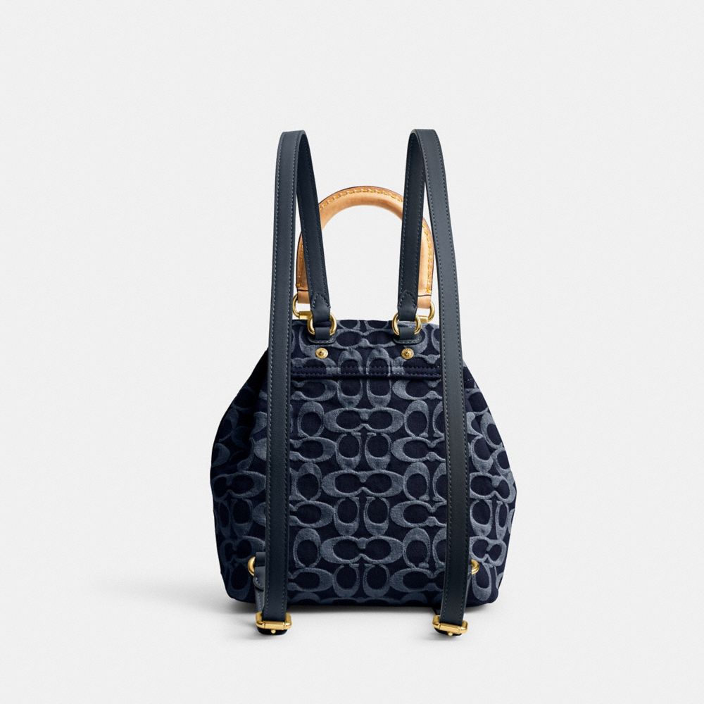 Blue Coach Riya 21 In Signature Denim Denim Women Backpacks | SG_CH86159