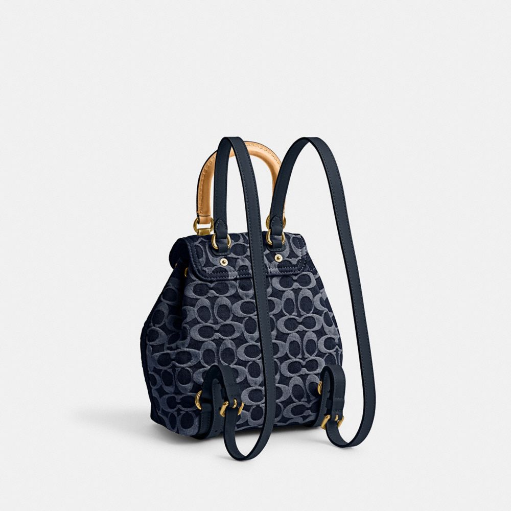 Blue Coach Riya 21 In Signature Denim Denim Women Backpacks | SG_CH86159