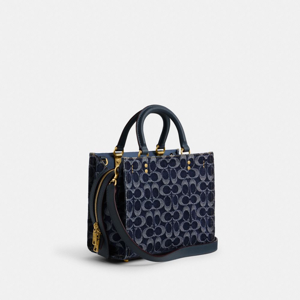 Blue Coach Rogue 25 In Signature Denim Brass Women Handbag | SG_CH57950