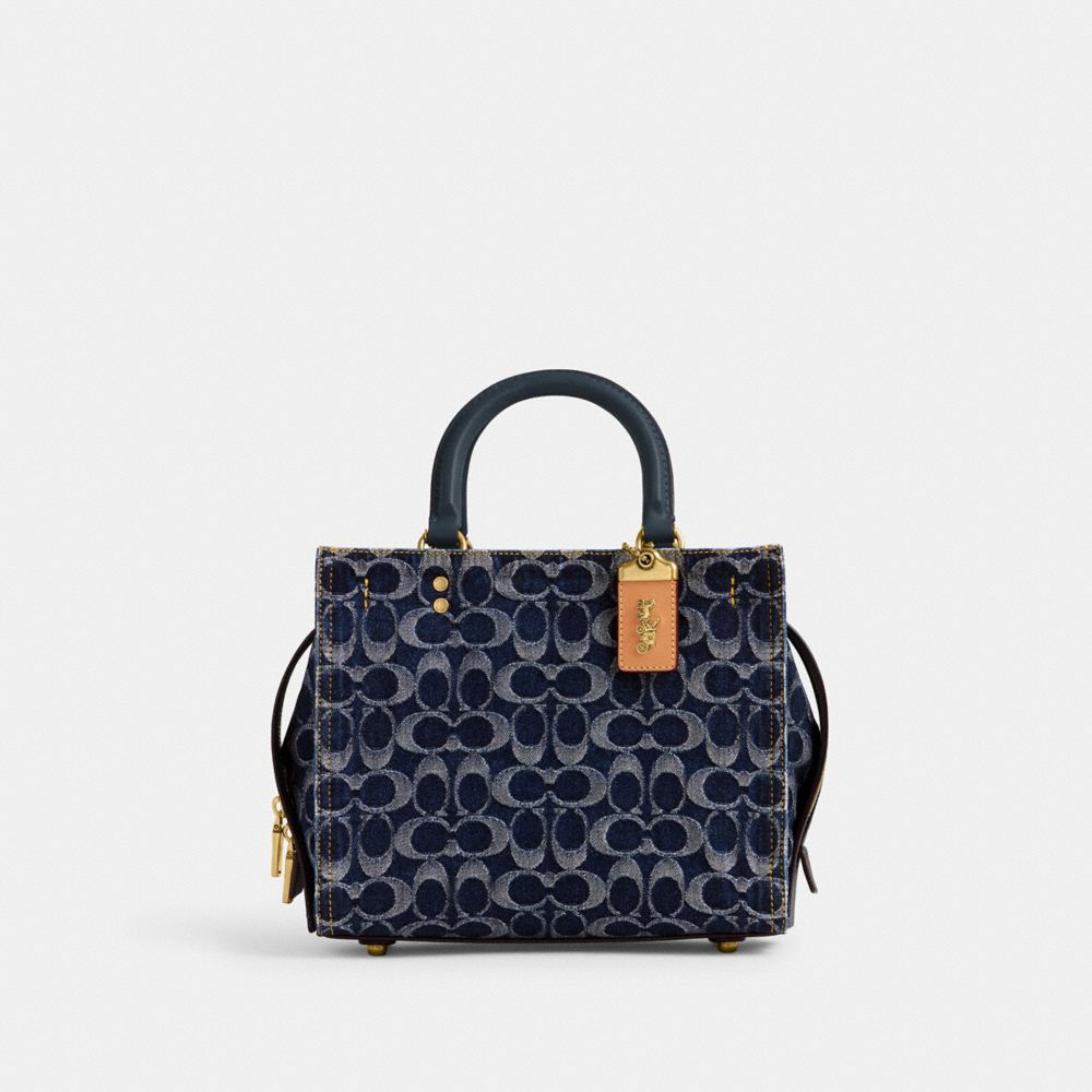 Blue Coach Rogue 25 In Signature Denim Brass Women Handbag | SG_CH57950