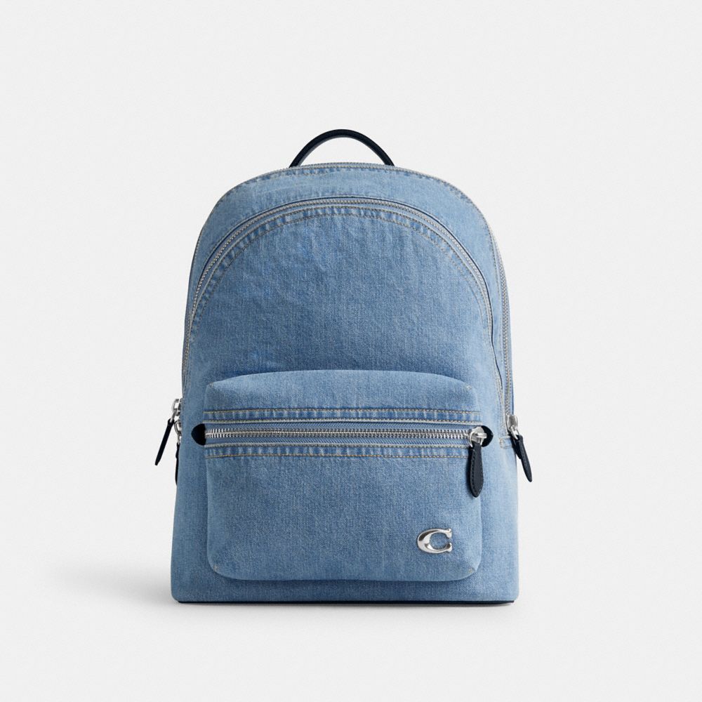 Blue / Indigo Blue Coach Charter Denim Men Backpacks | SG_CH45893