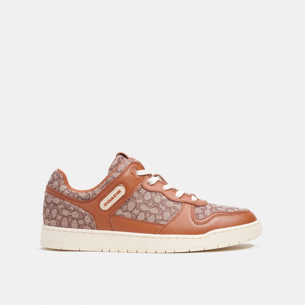 Brown Coach C201 In Micro Signature Jacquard Burnished Amber Men Sneakers | SG_CH47357