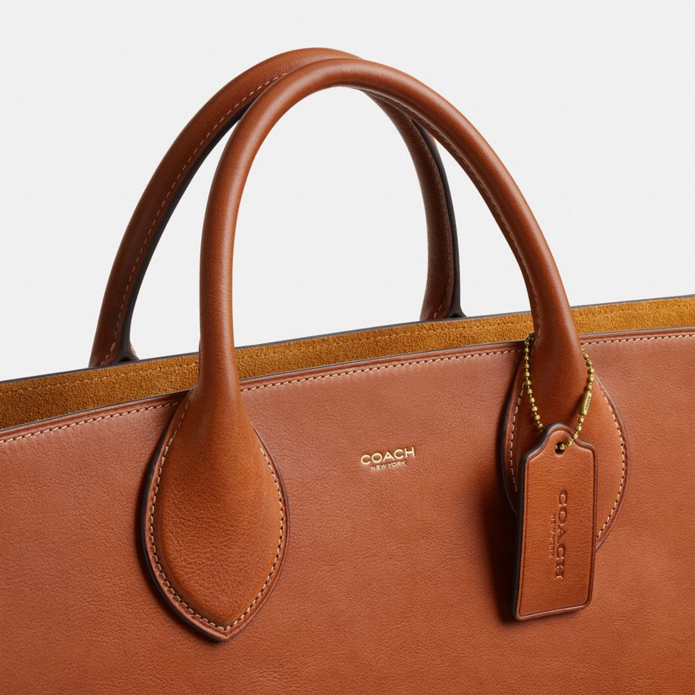 Brown Coach Large Basket Brass Women Tote Bag | SG_CH13938