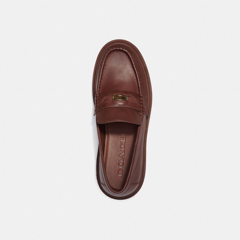 Brown Coach Loafer With Signature Coin Men Loafers | SG_CH98525