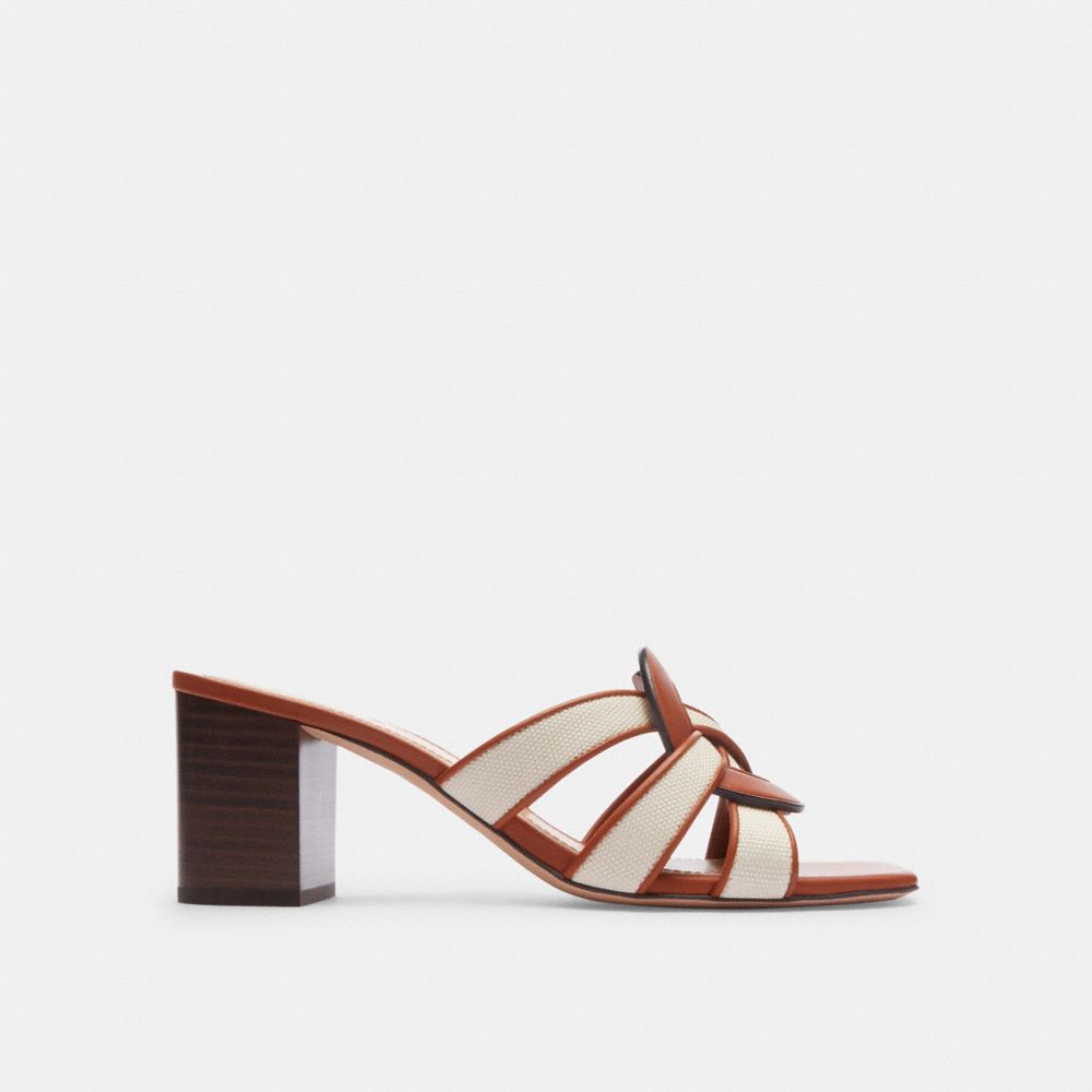 Brown Coach Nikki Chalk Burnished Amber Women Sandals | SG_CH59906