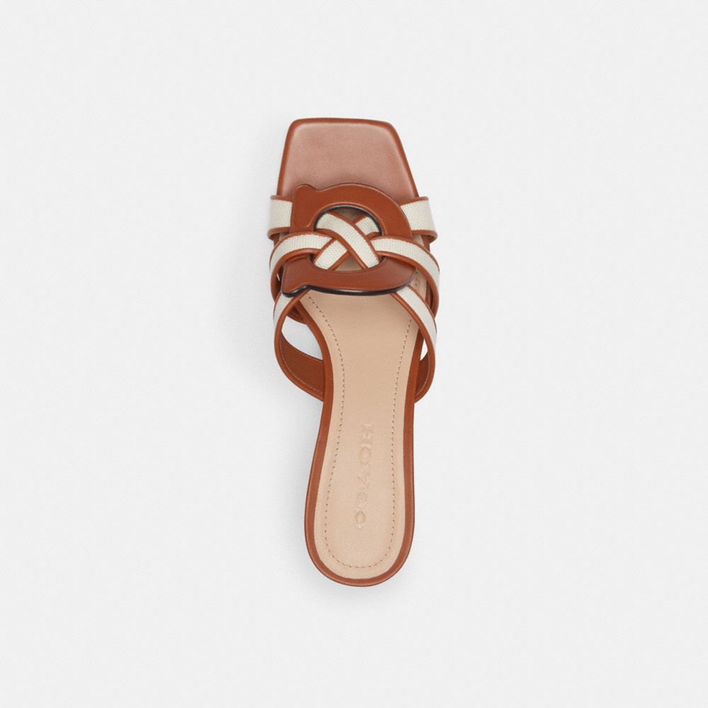 Brown Coach Nikki Chalk Burnished Amber Women Sandals | SG_CH59906