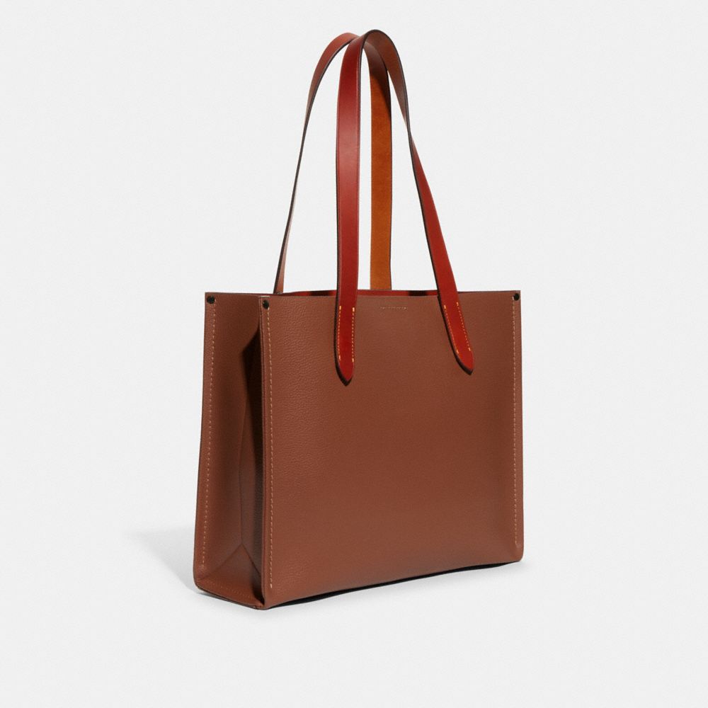 Brown Coach Relay 34 Polished Pebble Leather Men Tote Bag | SG_CH12948