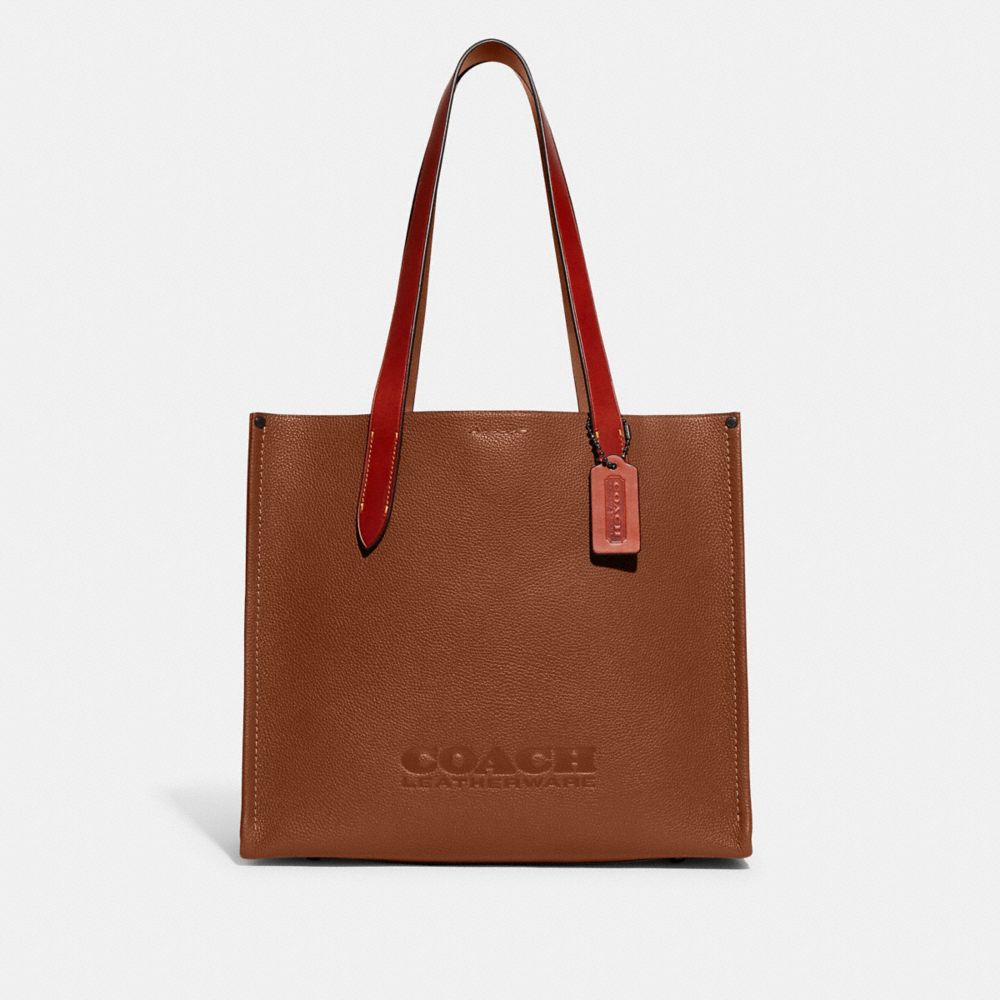 Brown Coach Relay 34 Polished Pebble Leather Men Tote Bag | SG_CH12948