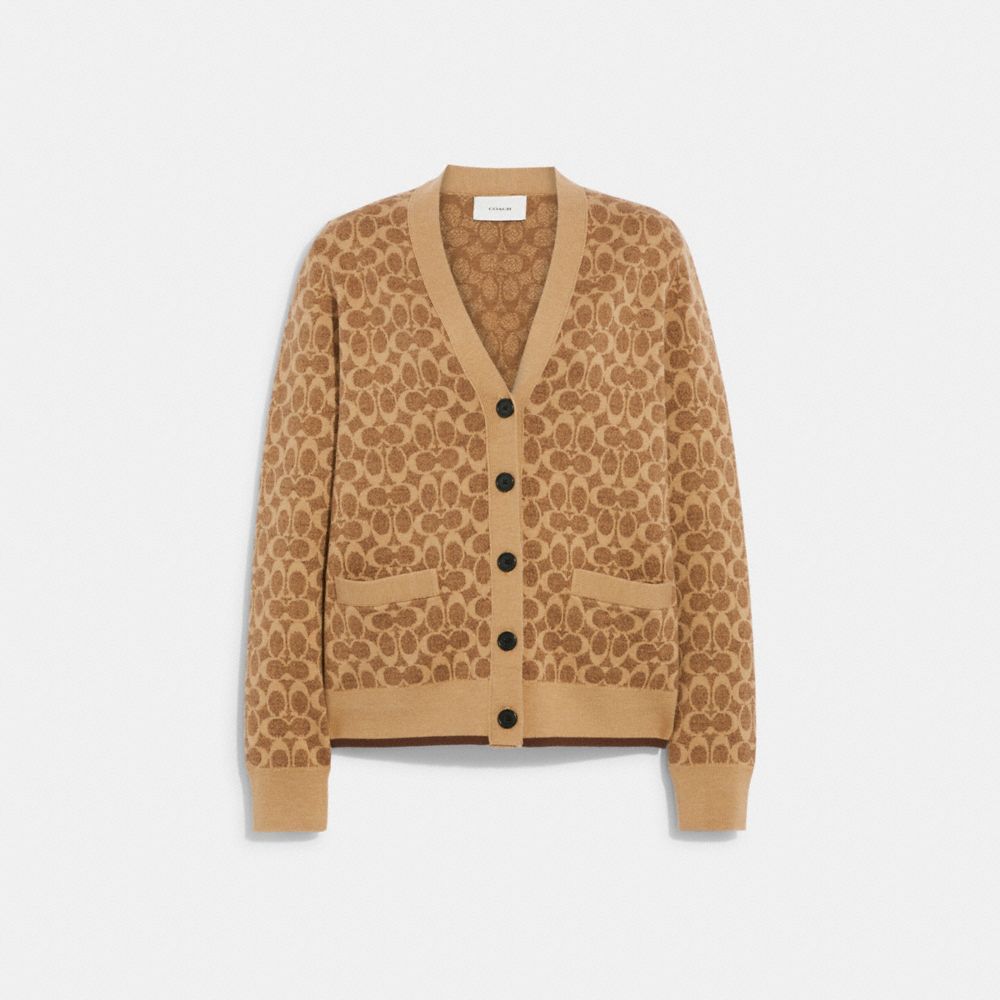 Brown Coach Signature Women Cardigan | SG_CH22950