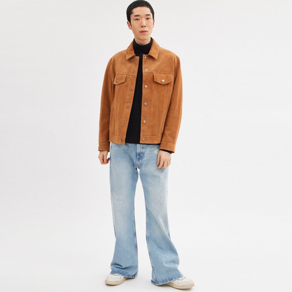 Brown Coach Suede Leather Tan Men Jackets | SG_CH32184