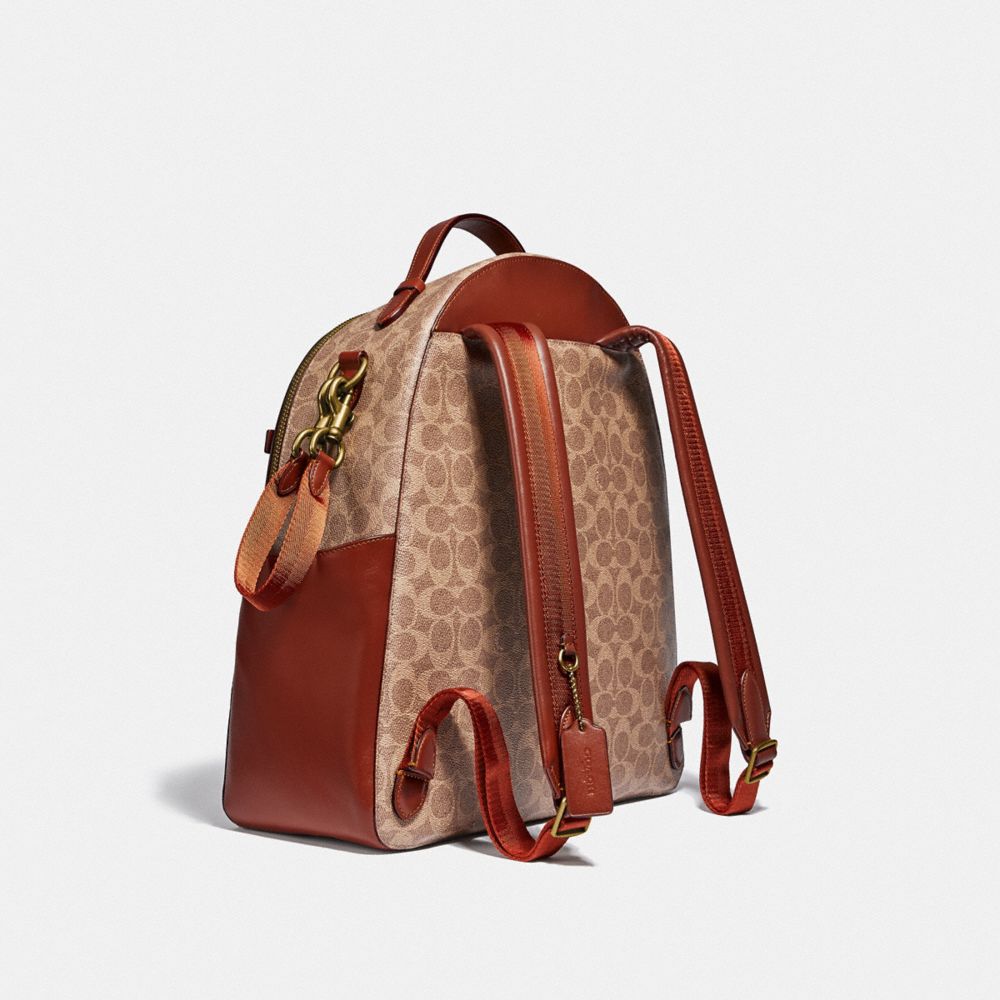 Brown / Red Coach Baby In Signature Canvas Brass Women Backpacks | SG_CH92903