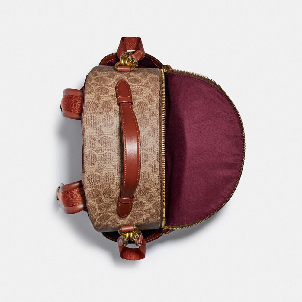 Brown / Red Coach Baby In Signature Canvas Brass Women Backpacks | SG_CH92903