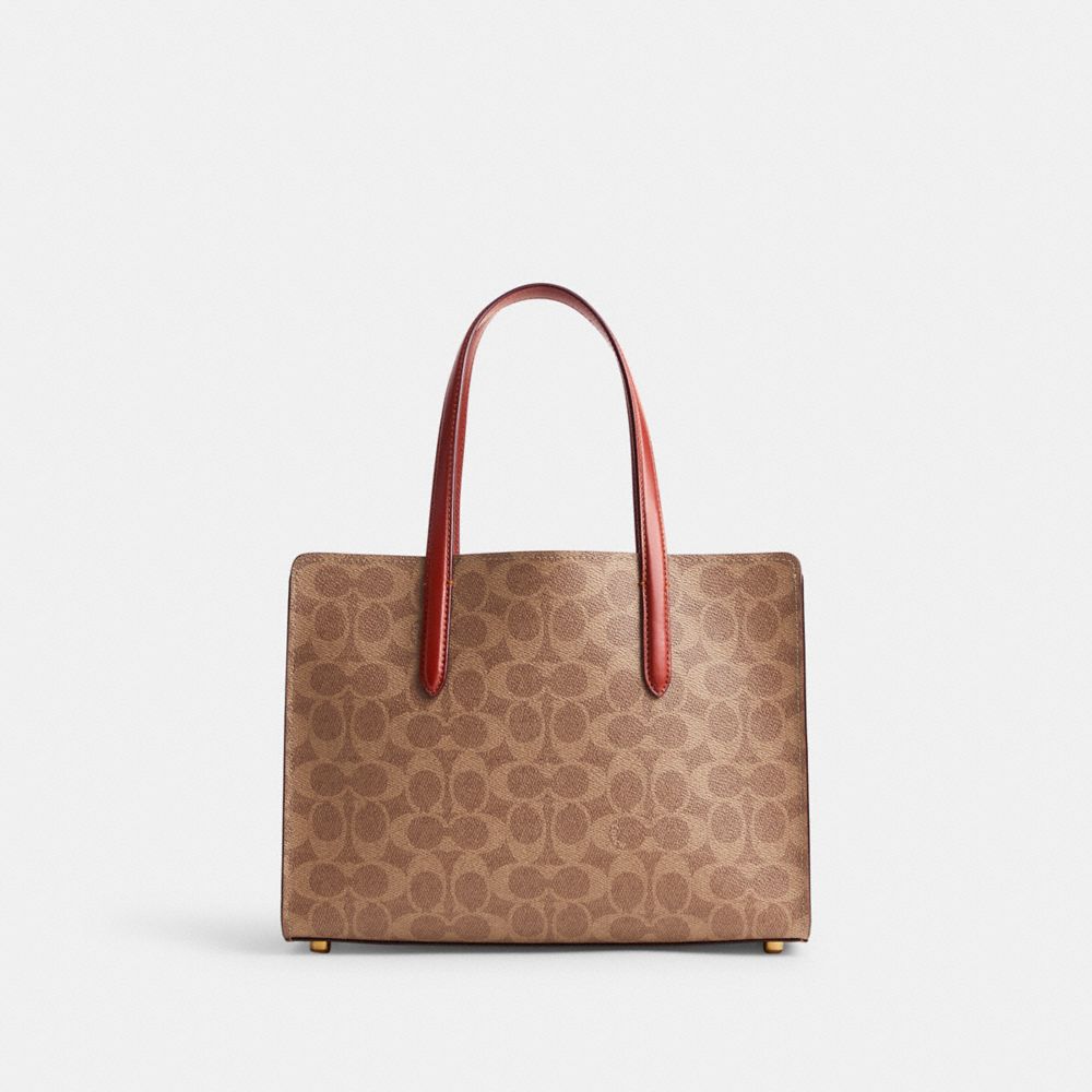 Brown / Red Coach Carter 28 In Signature Women Handbag | SG_CH40242