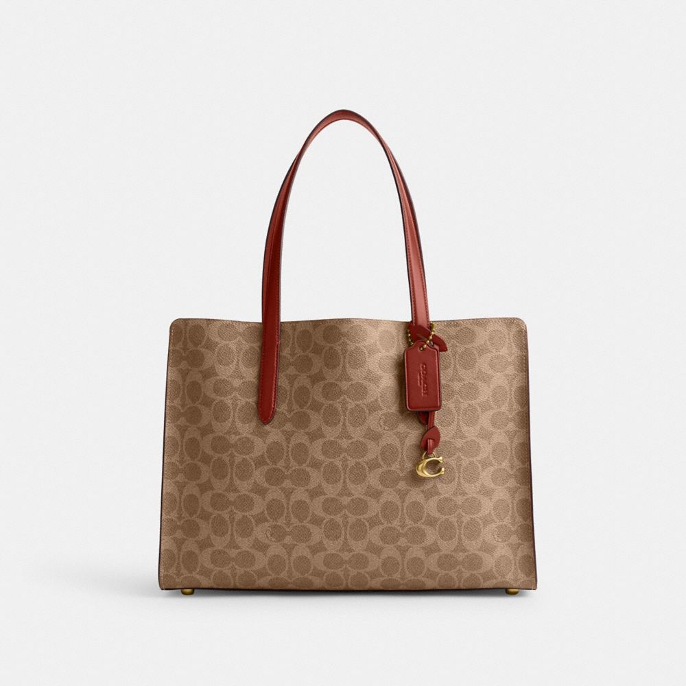 Brown / Red Coach Carter In Signature Women Handbag | SG_CH70676