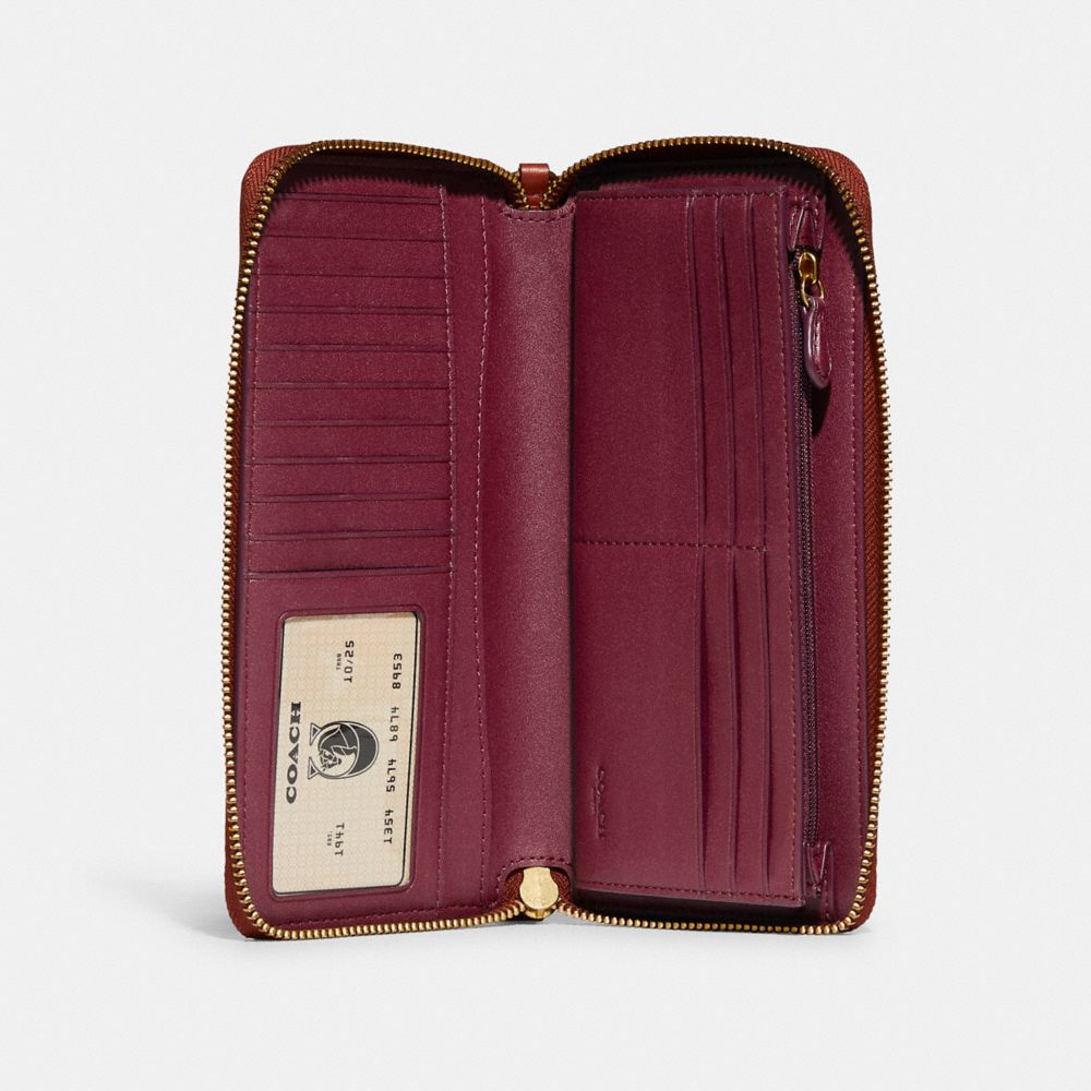 Brown / Red Coach Continental In Signature Women Large Wallets | SG_CH25165