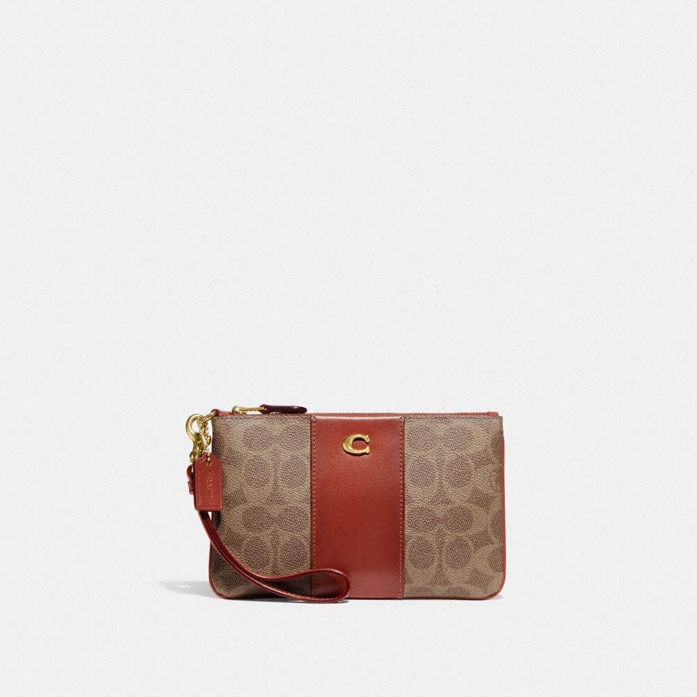 Brown / Red Coach Small In Signature Women Small Wallets | SG_CH72440