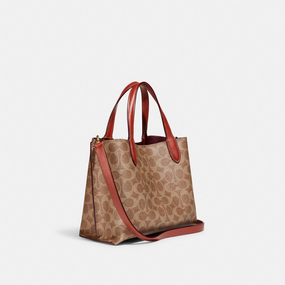 Brown / Red Coach Willow 24 In Signature Women Tote Bag | SG_CH88385