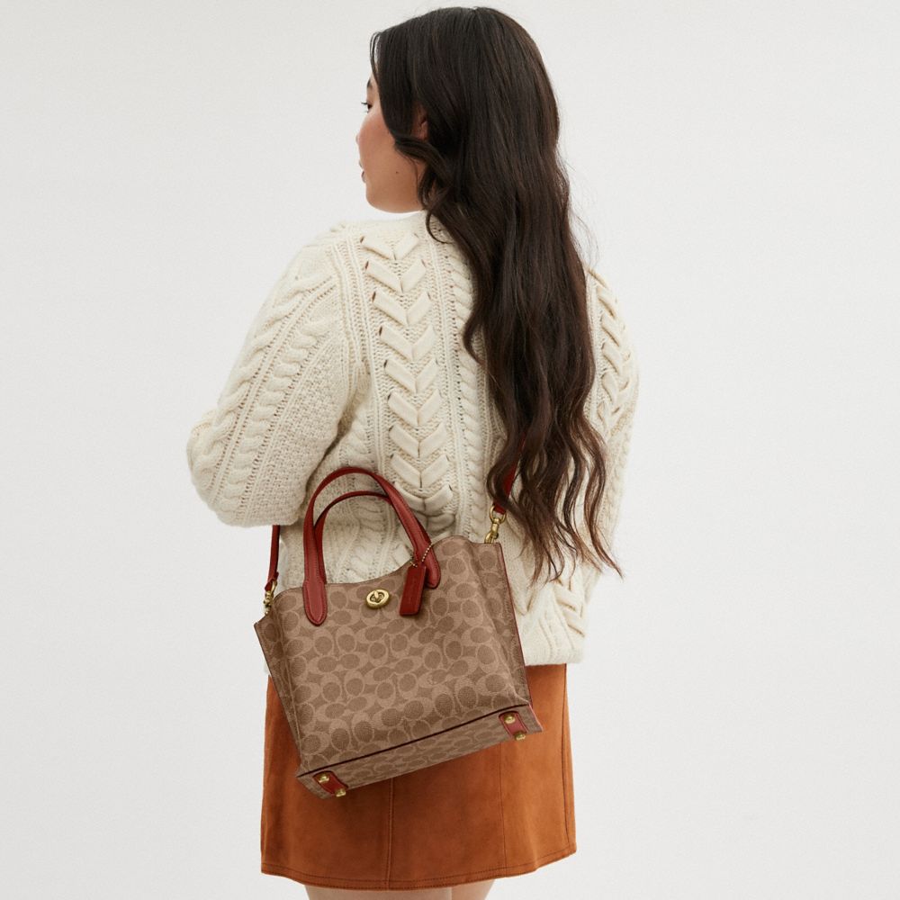 Brown / Red Coach Willow 24 In Signature Women Tote Bag | SG_CH88385