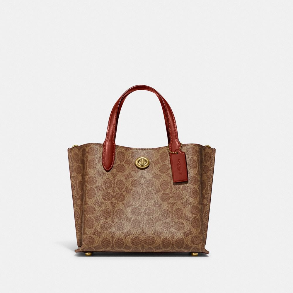 Brown / Red Coach Willow 24 In Signature Women Tote Bag | SG_CH88385