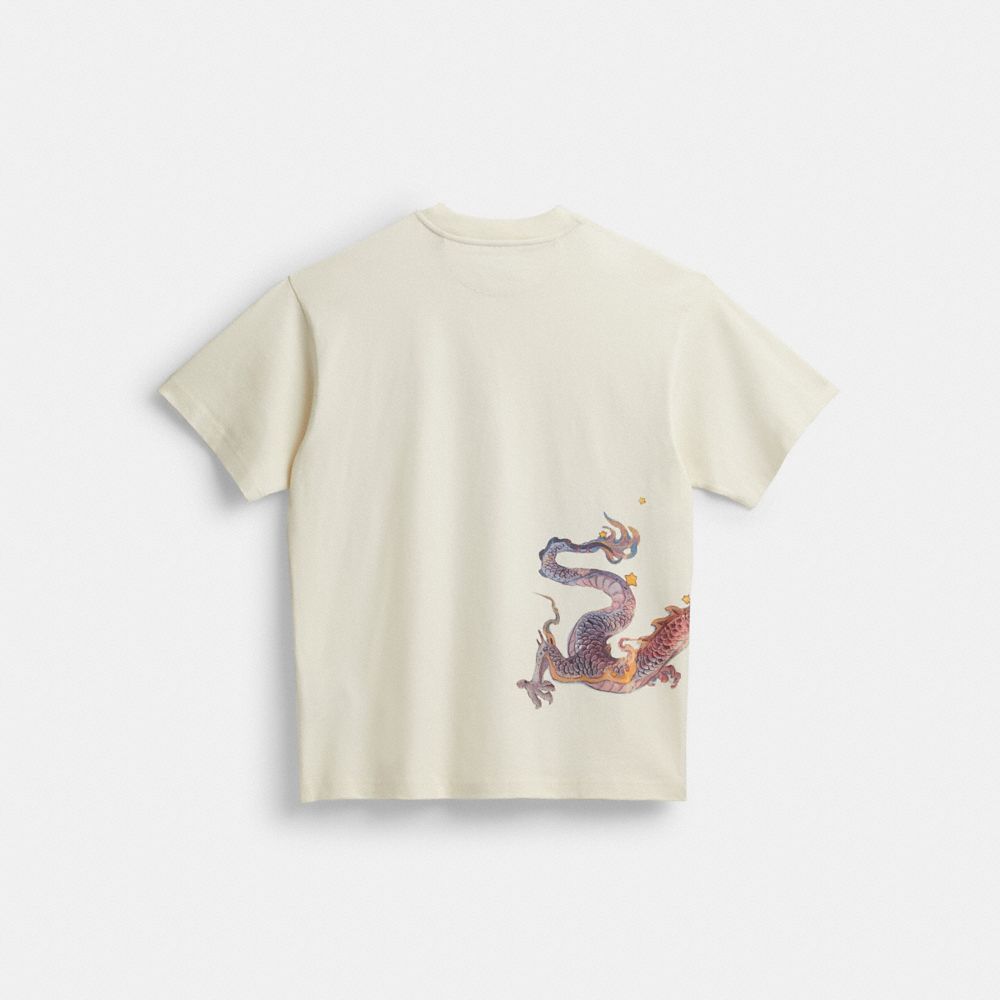 Cream Coach New Year With Dragon Cream Men T Shirts | SG_CH46259