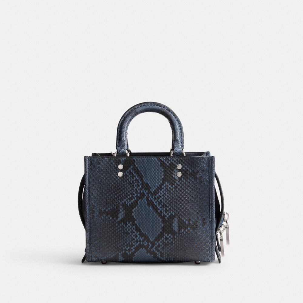 Dark Blue Coach Rogue 20 In Python Women Handbag | SG_CH56864