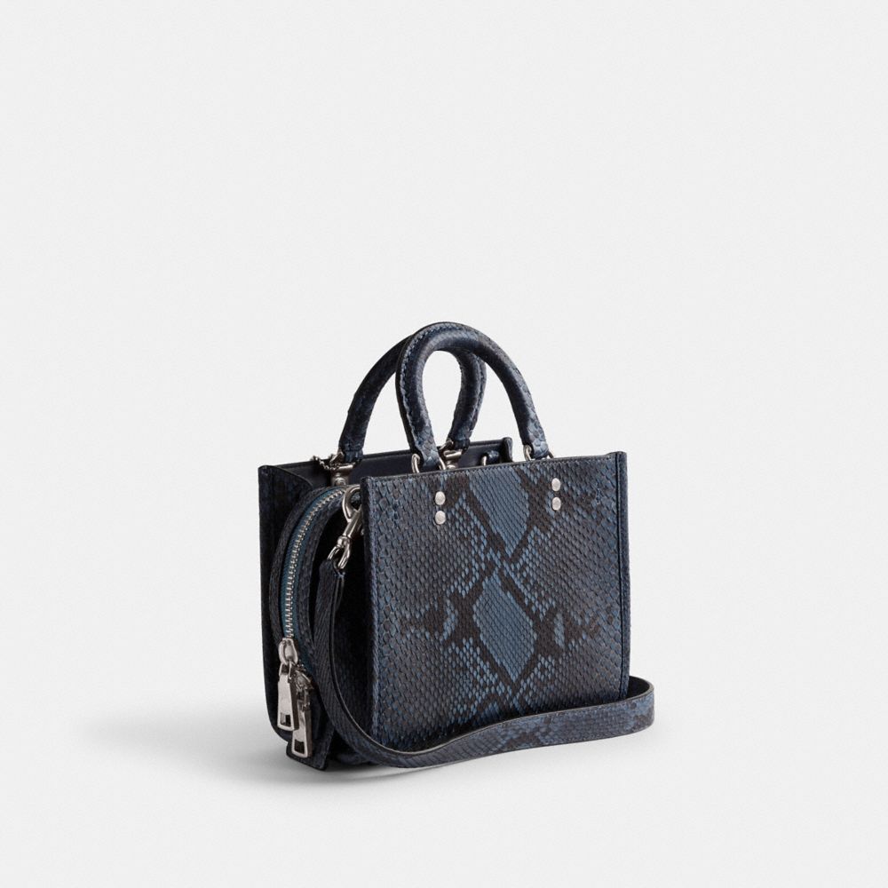 Dark Blue Coach Rogue 20 In Python Women Handbag | SG_CH56864