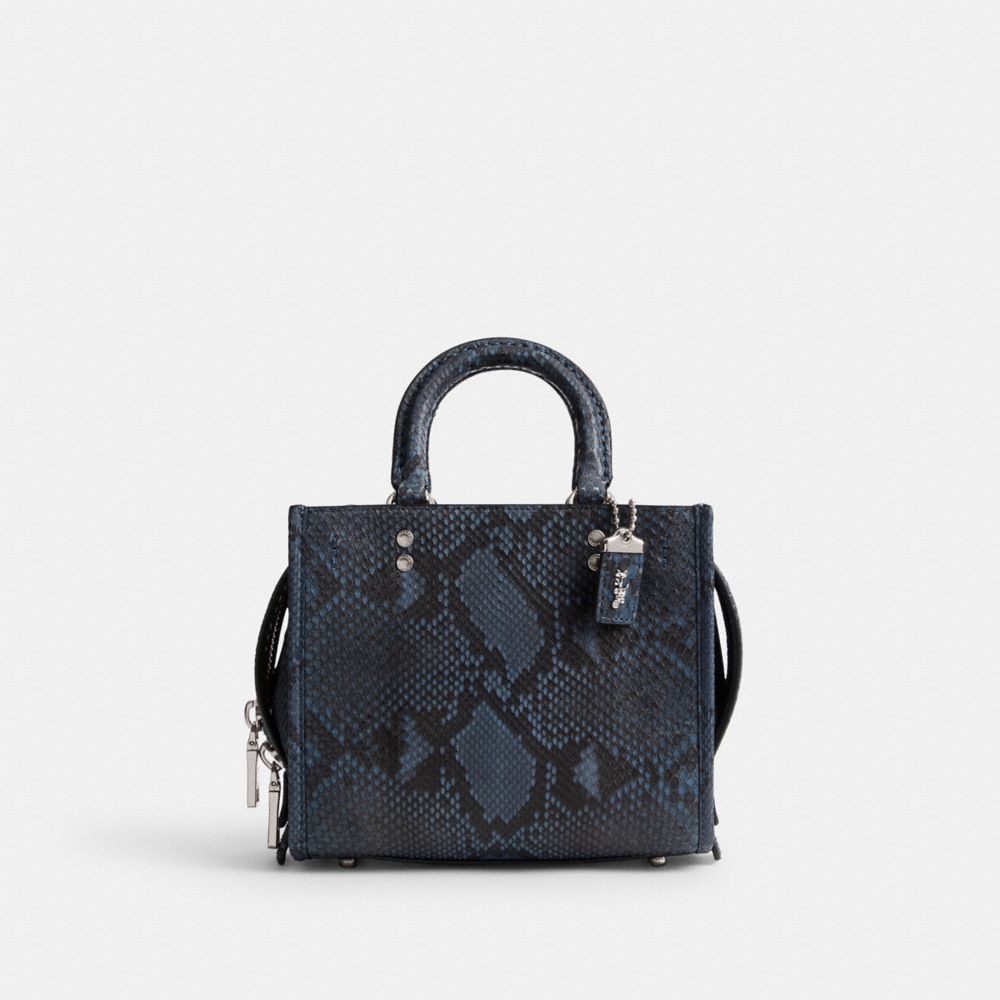 Dark Blue Coach Rogue 20 In Python Women Handbag | SG_CH56864