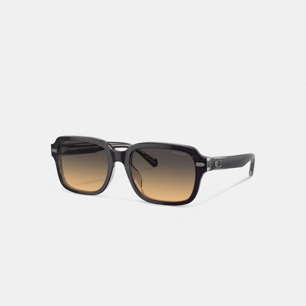 Dark Grey Coach Beveled Signature Square Men Sunglasses | SG_CH31891