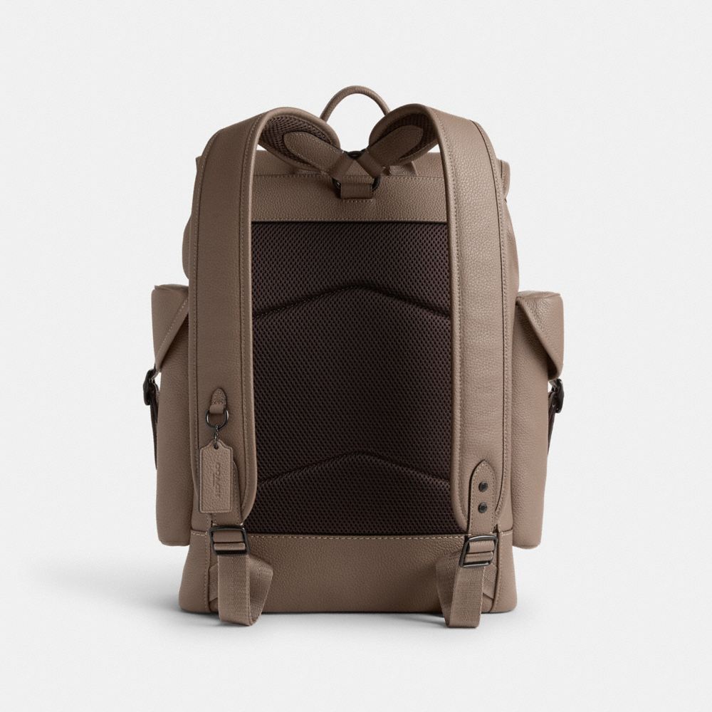 Dark Grey Coach Hitch Polished Pebble Leather Men Backpacks | SG_CH55452