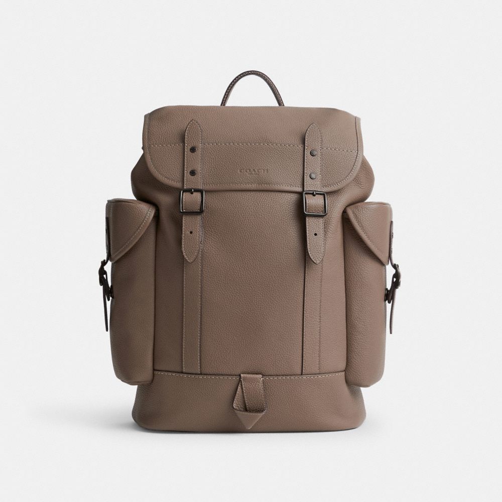 Dark Grey Coach Hitch Polished Pebble Leather Men Backpacks | SG_CH55452