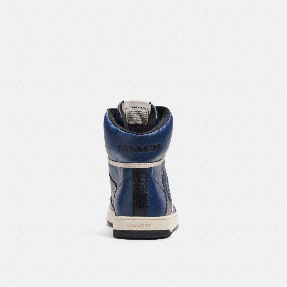 Deep Blue Coach C202 High Top Men Sneakers | SG_CH77984