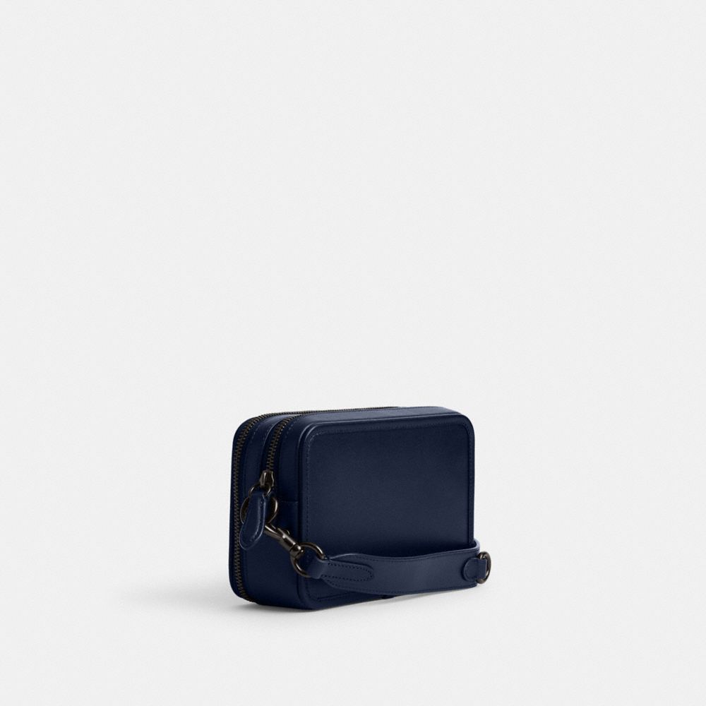 Deep Blue Coach Charter With Hybrid Pouch Glovetanned Leather Men Crossbody Bags | SG_CH26148