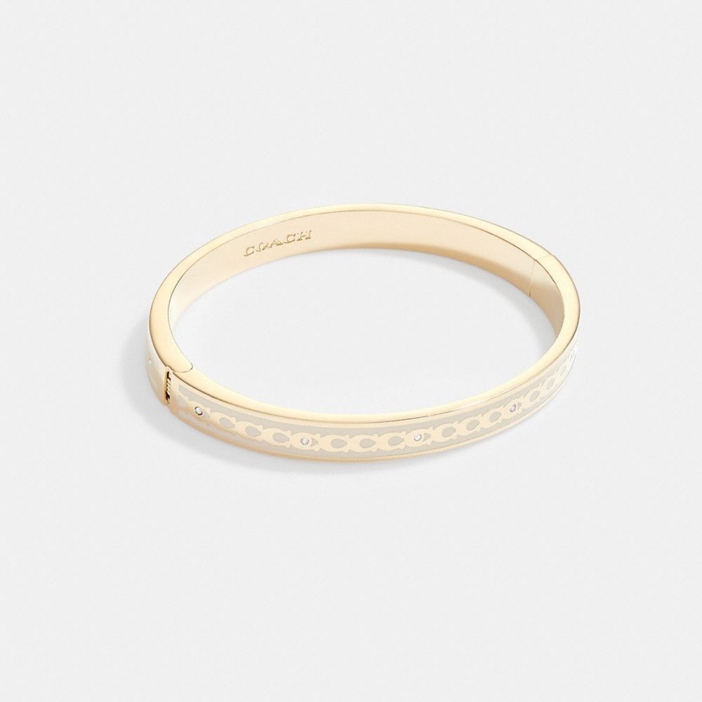 Gold Coach 6 Mm Signature Enamel Bangle Women Bangles | SG_CH49379