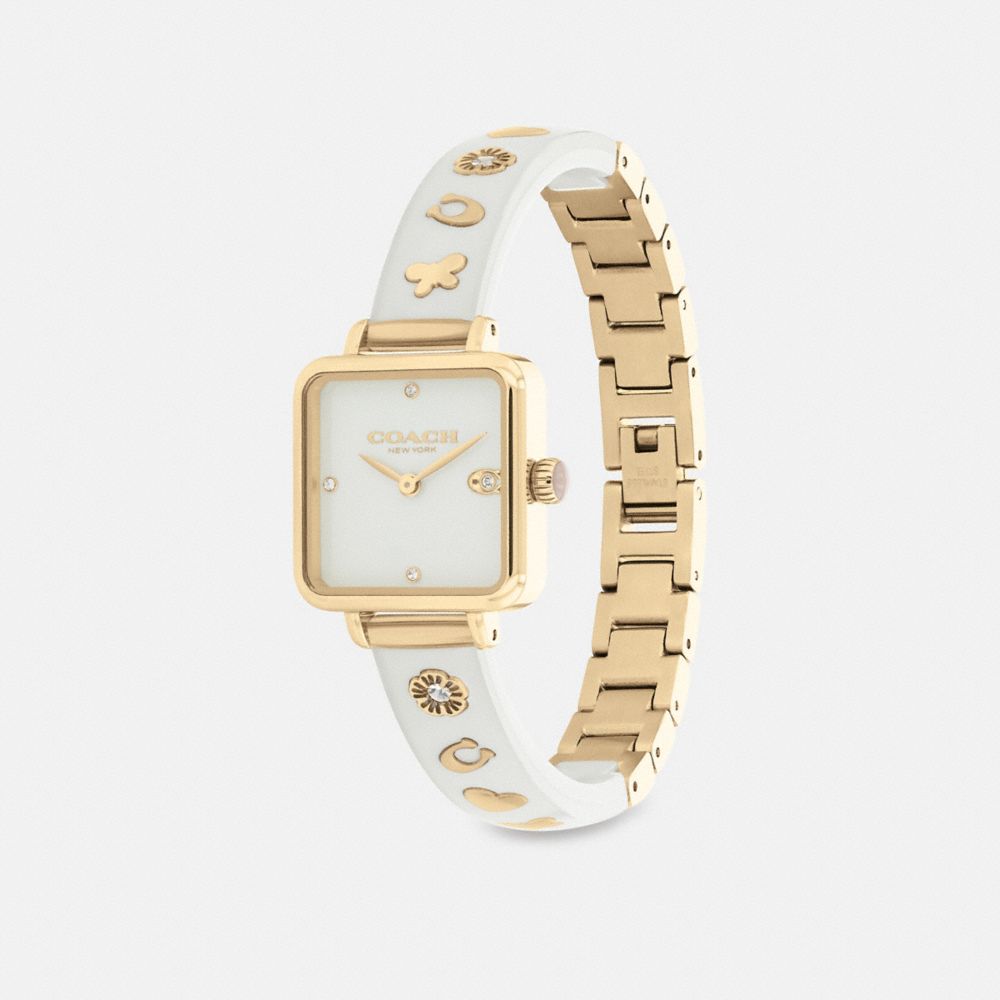 Gold Coach Cass 22 Mm Chalk Women Watches | SG_CH57848