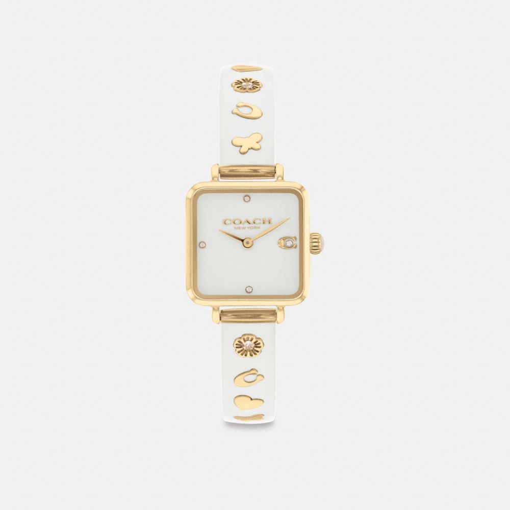 Gold Coach Cass 22 Mm Chalk Women Watches | SG_CH57848