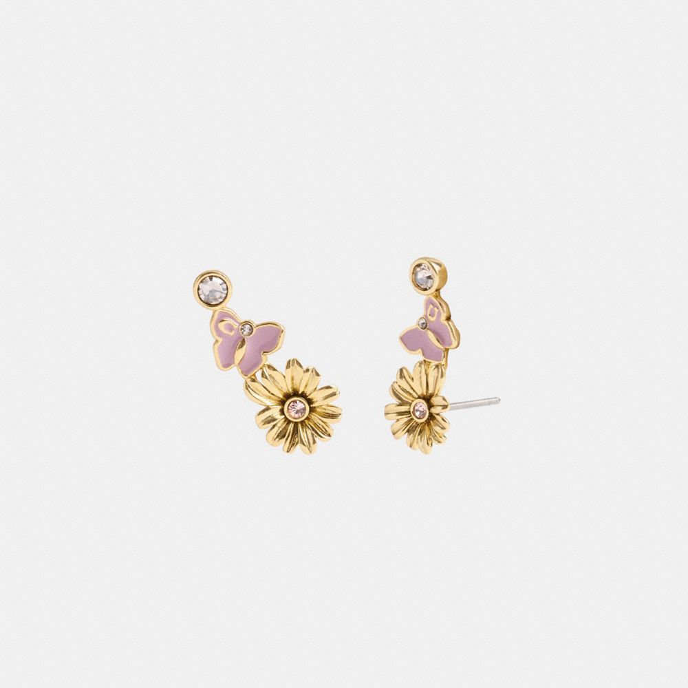 Gold Coach Garden Charms Stud Women Earrings | SG_CH80554