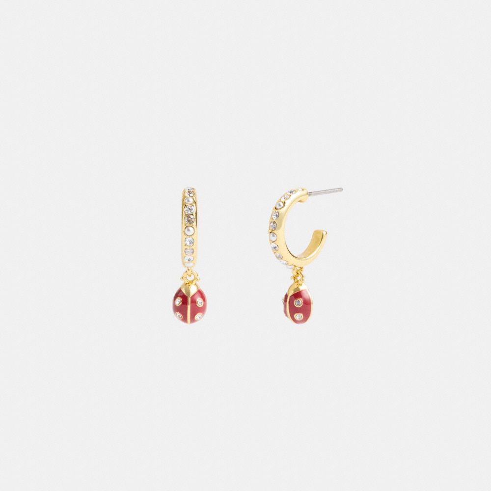 Gold Coach Garden Ladybug Drop Women Earrings | SG_CH29776