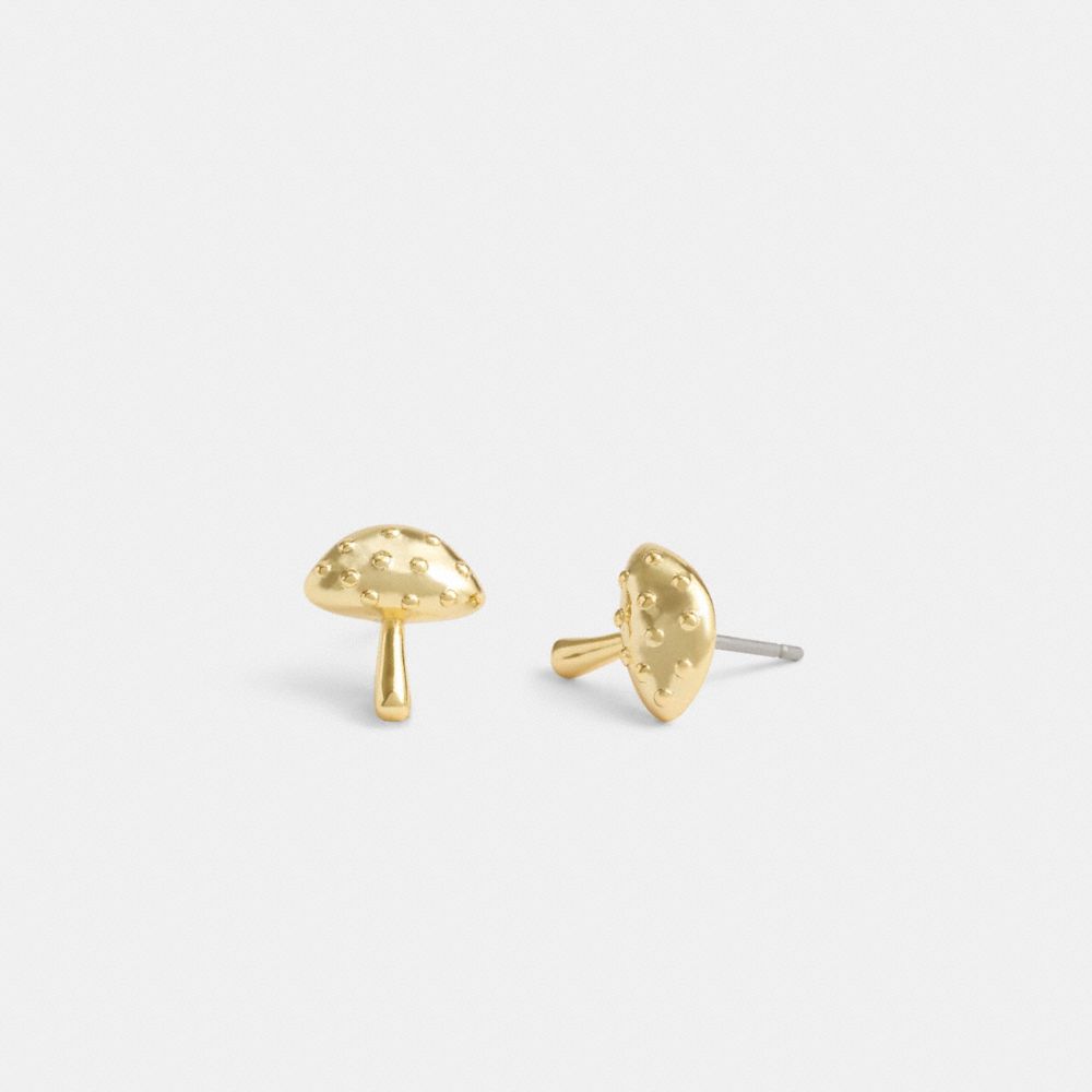 Gold Coach Garden Mushroom Stud Women Earrings | SG_CH22383