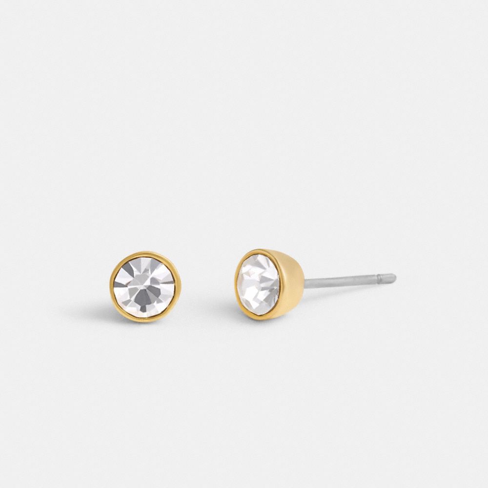 Gold Coach Halo Round Stud Women Earrings | SG_CH10655