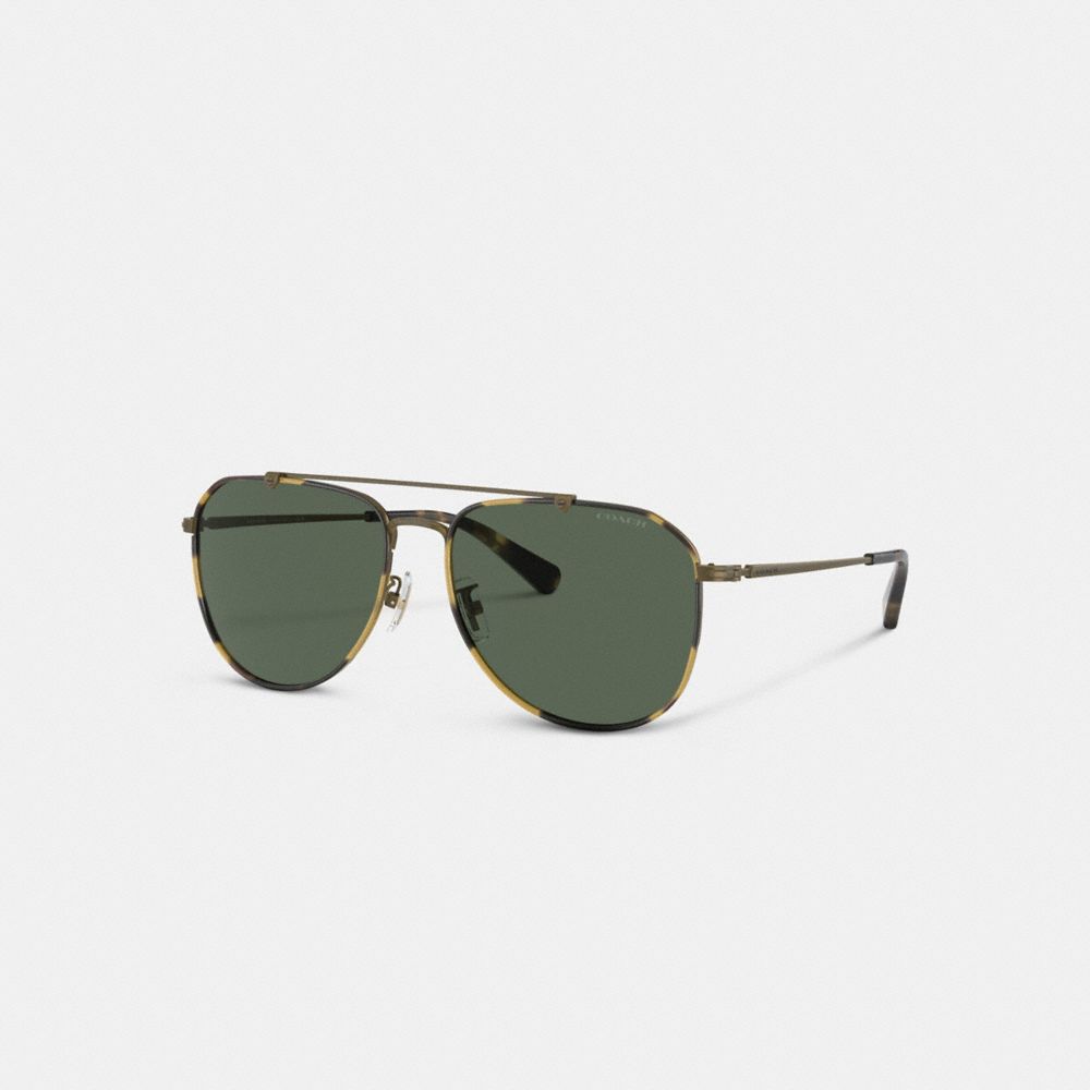 Gold Coach Metal Windsor Pilot Men Sunglasses | SG_CH84004