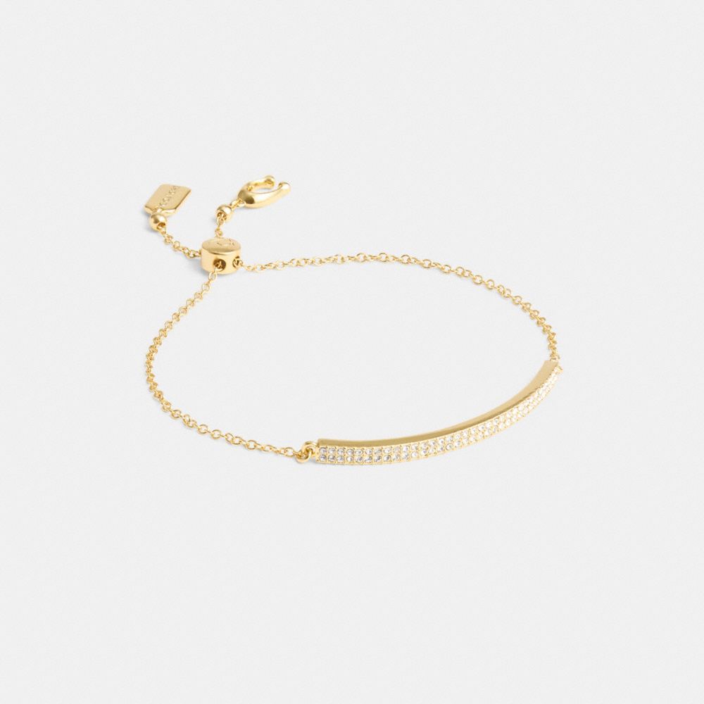 Gold Coach Pavé Bar Slider Women Bracelets | SG_CH54751