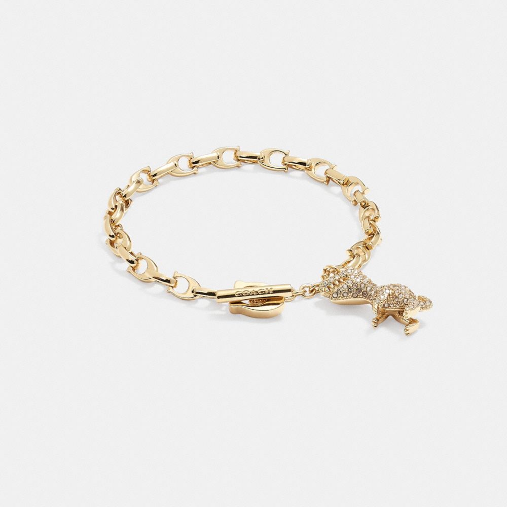 Gold Coach Pavé Rexy Signature Chain Women Bracelets | SG_CH50952