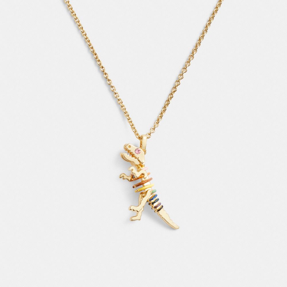 Gold Coach Skeletal Rexy Long Pendant Women Necklace | SG_CH24176